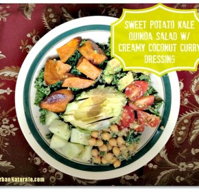 Meatless Monday: Sweet Potato Kale Quinoa Salad with Creamy Coconut Curry Dressing