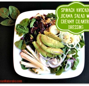 Spinach Avocado Jicama Salad with Creamy Cilantro Salad