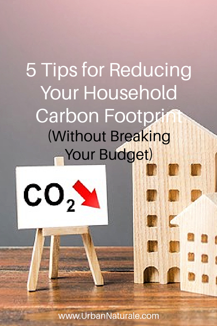 5 Tips for Reducing Your Household Carbon Footprint (Without Breaking Your Budget) - Our daily activities generate emissions. Everything from transportation to diet has an ecological cost on the planet. But, many people believe that to have a positive impact you have to make major lifestyle changes or shell out big bucks. The following actions can make a big difference for the planet, without depleting your wallet. #carbonfootprint #reducecarbonemissions  #saveenergy  #reduceenergy #reducecarbonfootprint  #ecofriendlyliving  #reducewaste